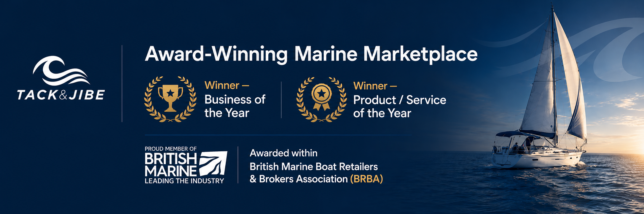 Tack and Jibe award-winning marine marketplace. Winner of British Marine Business of the Year and Product / Service of the Year.