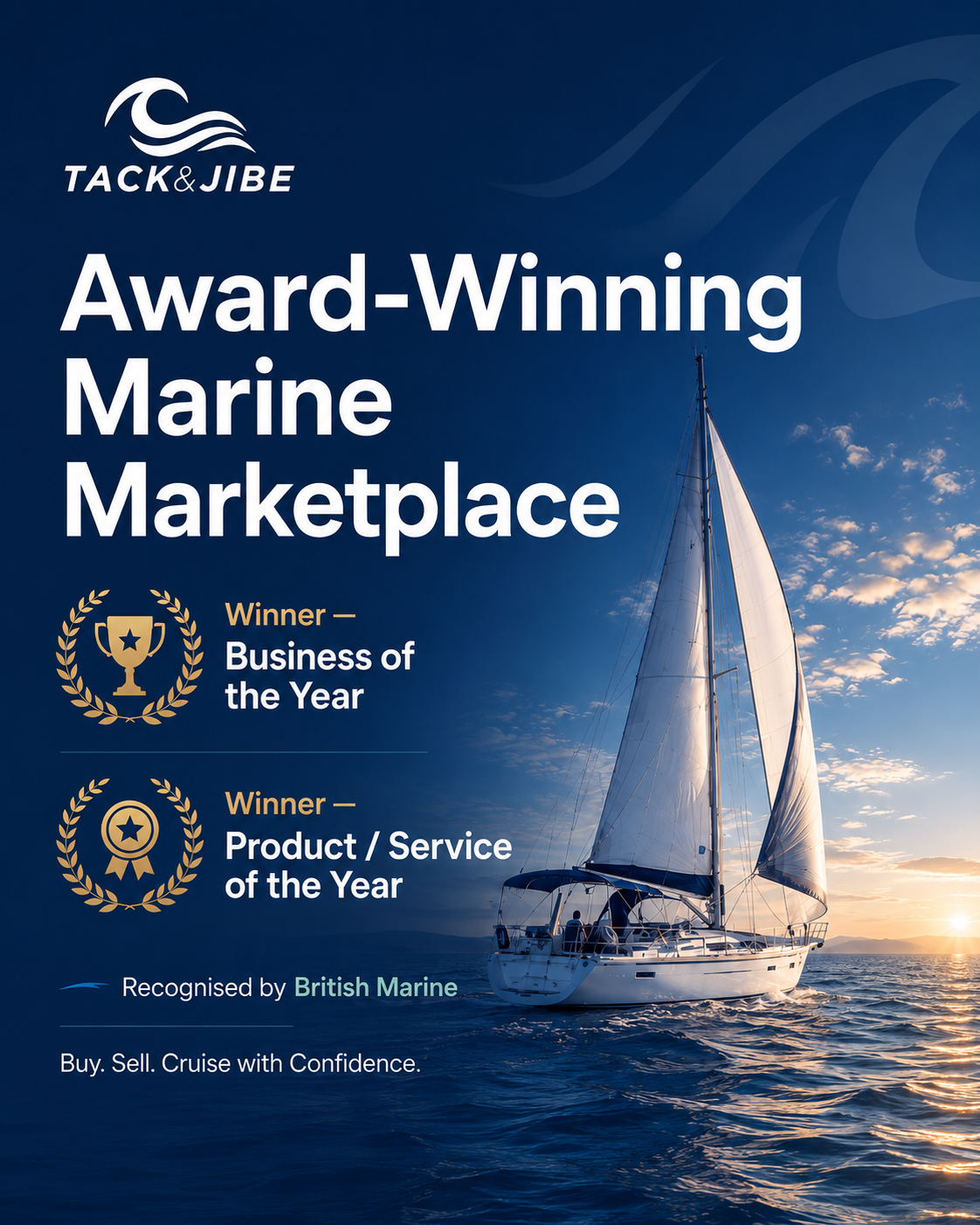 Tack and Jibe award-winning marine marketplace. Winner of British Marine Business of the Year and Product / Service of the Year.